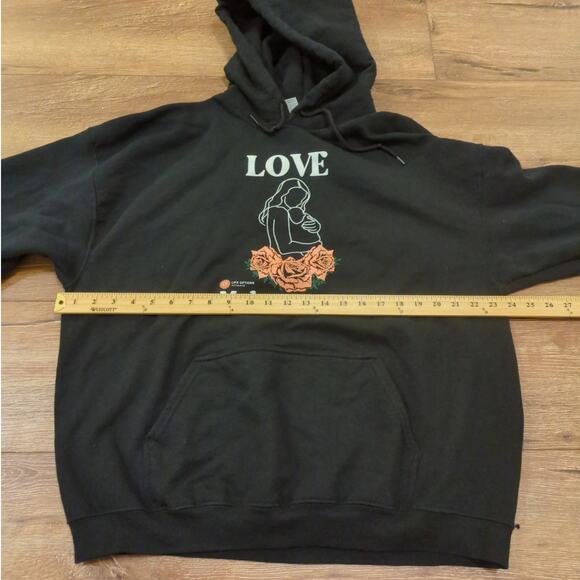 Love Makes A Way Adult XL Hoodie Sweatshirt Mother Child Mom Roses Skater Punk - Picture 5 of 6